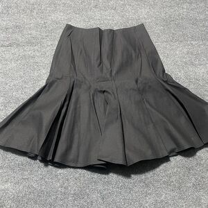 Worth Skirt Womens 4 Black Textured Flounce Trumpet Pleated Hem Lined Back Zip
